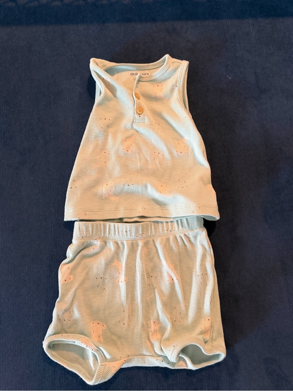 Old Navy Baby Blue Ribbed Shark tank & Shorts Set